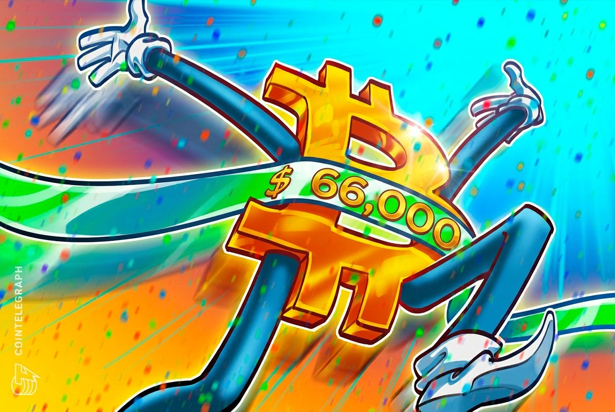 Bitcoin price gains to $66.3K as range breakout attempt sparks one-month high